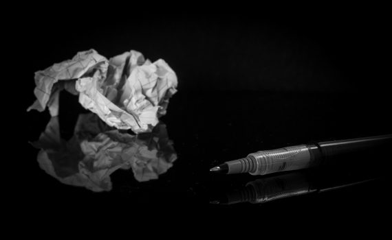 rework pen and crumpled paper