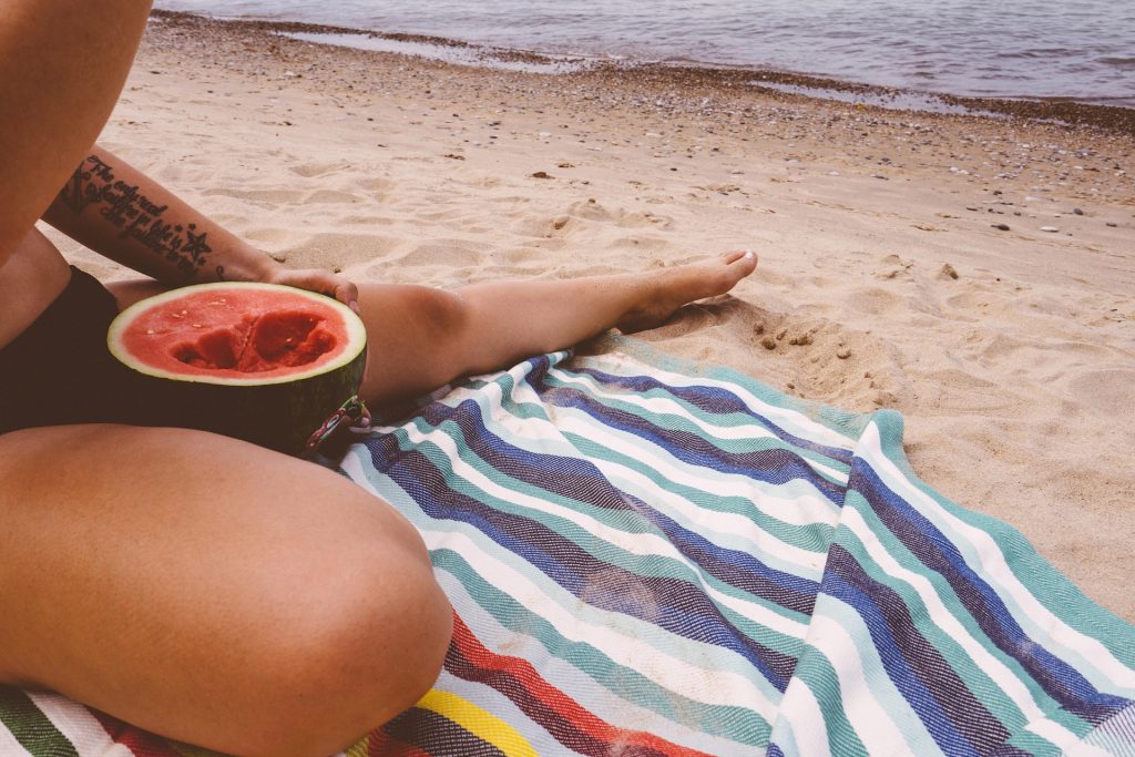 diet watermelon on beach