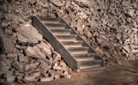 stairs within rubble