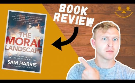 Donovon pointing at cover of The Moral Landscape